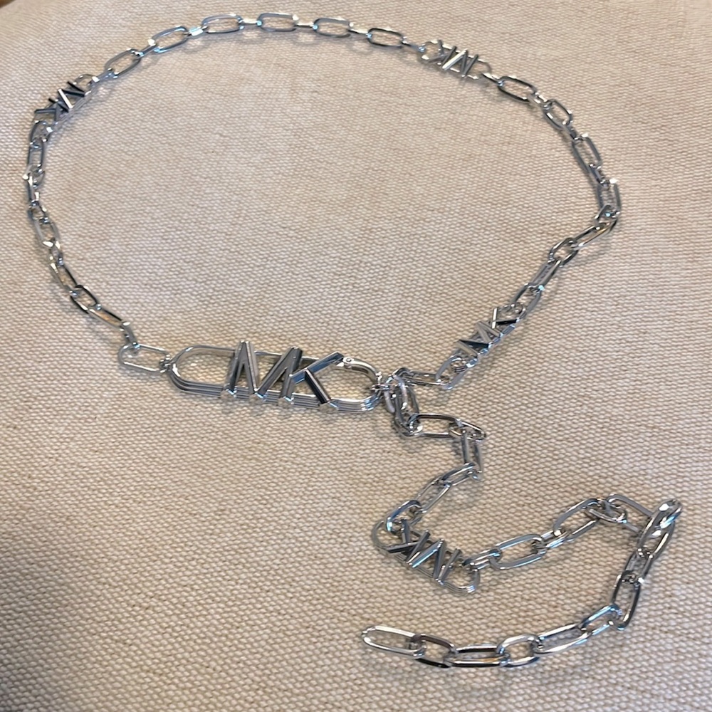 Michael Kors Silver MK Chain Belt